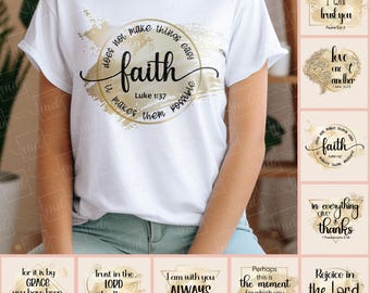 Christian Bible Verse PNG Bundle: Religious Quotes (Instant Download)