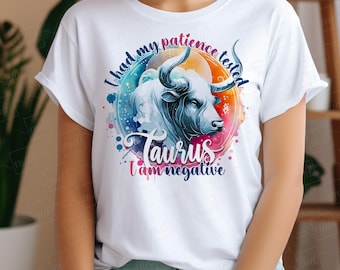 Watercolor Taurus Zodiac PNG: Sarcastic Taurus Woman Clipart (Digital Download)
