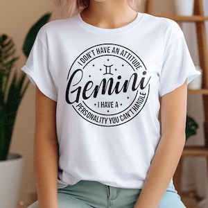 Géminis, no tengo una actitud sarcástica SVG - Signo del zodiaco Géminis SVG - Géminis divertido SVG - Géminis divertido png - Archivo de corte Cricut - Silueta.
