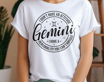 Sarcastic Gemini SVG: Zodiac Sign, Funny Attitude (Digital Download)