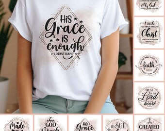Christian Quotes PNG Bundle: Bible Verse Sublimation (Instant Download)