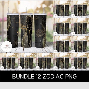 Zodiac Queen Tumbler Wrap - Bundle Zodiac 20oz Skinny Tumbler Wrap -  Zodiac Tumbler PNG - Full Wrap Tumbler - Instant Download