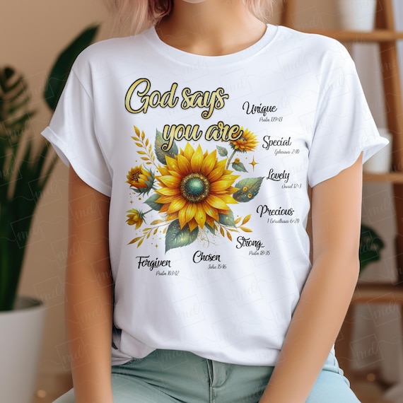 Watercolor Sunflower Bible Verse PNG - Christian Sublimation (Instant Download)