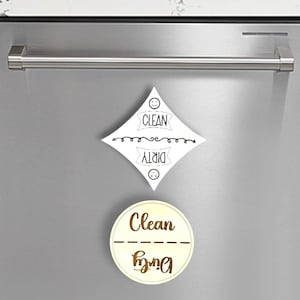 Clean or Dirty Dishwasher Magnet svg, Clean or Dirty Washing Machine Magnet svg, Dishwasher Magnet svg, Glowforge, Laser Cut Files