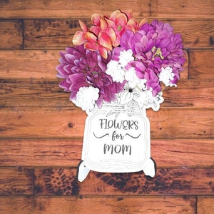 Picked Flowers for Mom svg, Picked Flowers svg, Happy Mothers Day svg, Flower Holder svg, Flower Bouquet svg, Glowforge, Laser Cut Files