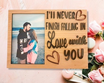 Couples Slotted picture frame svg, Valentines Day frame, Love svg, Custom Photo frame svg, Anniversary svg, Glowforge, Laser Cut files,