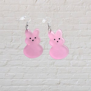 DUOWEI Acrylic Black Paper Cut Rabbit Earrings – Cute Bunny Drop Dangle Jewelry Gift For Women & Girls