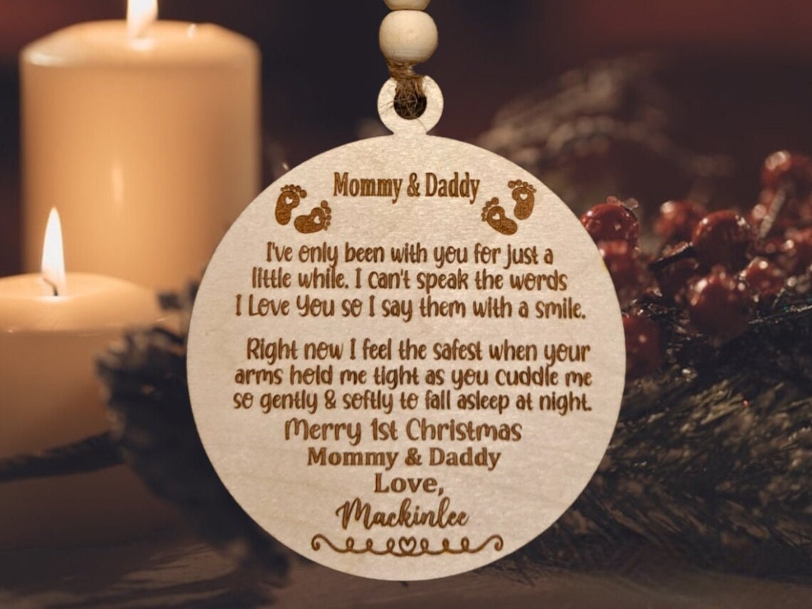 Personalzed Mum & Dad Chrstmas Card, Frst Chrstmas As My Mummy And Daddy, Wshes From Baby - View #6