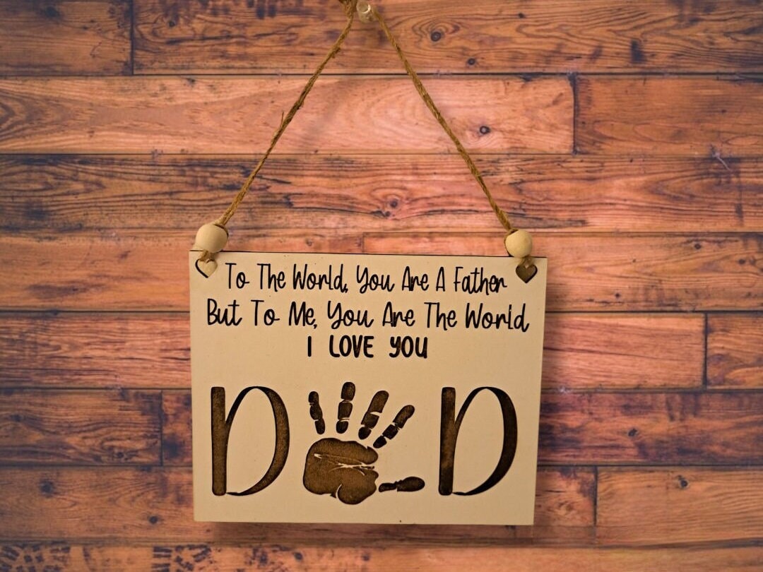 Father Figure Sign Father's Day Handprint Sign Svg, Dad Quote Sign Svg, Keepsake for Dad ...