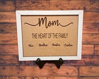 Personalized Mom Heart Sign SVG, Laser Cut File (Digital Download)