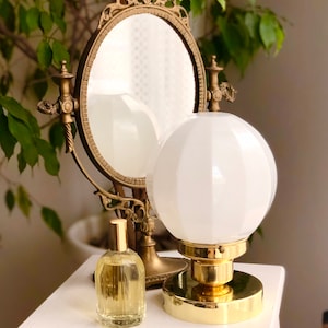 White opaline glass globe