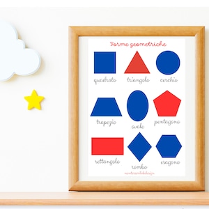 POSTER MONTESSORI  - NOMENCLATURE  abbinate - scuola - nido - homeschool - camerette  - arredo