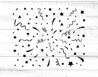Confetti SVG, Confetti patroon, Verjaardag SVG, Feest SVG, digitaal bestand PNG, PNG snijbestanden voor Cricut - AB178