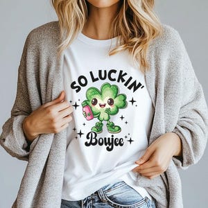 So Luckin Boujee St Patricks Day PNG, Feeling Lucky, Shamrock Shirt Design, Sublimation Design Digital Download, Instant Download - A976