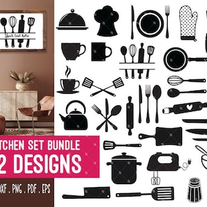 Kitchen Tools Bundle Svg,Kitchen kit Svg, Tools Svg, Baking svg,Cooking tools, digital file png, png Cutting Files for Cricut