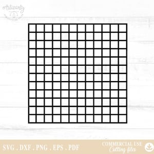 Peut inclure: Un motif de grille noir et blanc avec 10 rangées et 10 colonnes. Ce motif de grille est un téléchargement numérique pour des projets d'artisanat et de design.