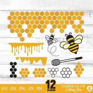 Bee Svg, Bee Bundle, Honeycomb Svg, Svg for shirts, svg bundle, digital files downloading, crafting svg files