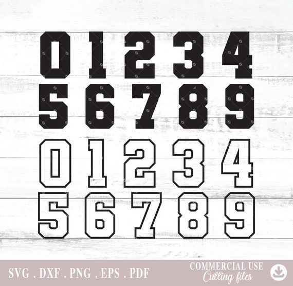 Sports Numbers Svg Sports Team Numbers Svg Grouped on ONE - Etsy
