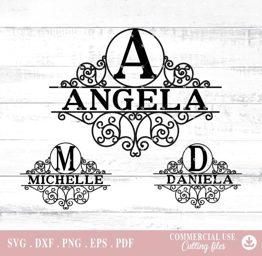 Monogram Svg, Split Monogram Svg, Split Monogram Frame, Split Alphabet