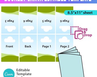 Booklet Canva Editierbare Vorlage, Drag & Drop Canva Booklet, Faltbuch Vorlage, Digitaler Download, Mini Malbuch, Canva Fold Book AB830
