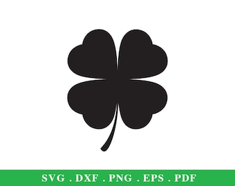 Four Leaf Clover Svg, for Cricut Silhouette, Svg, Dxf, Eps