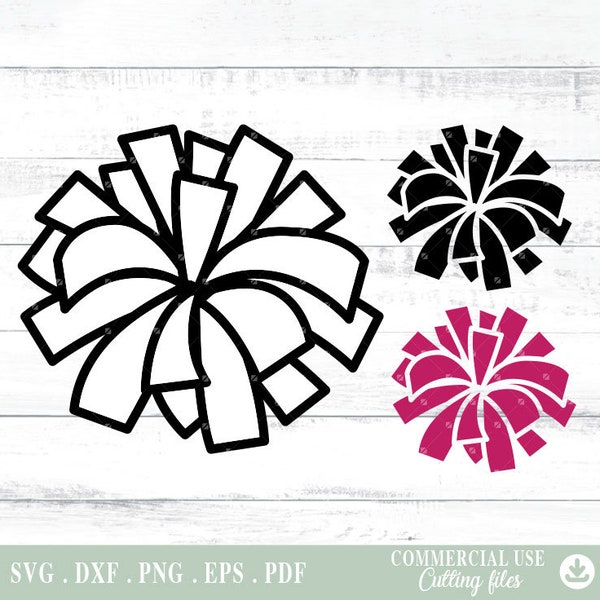 Pom Pom Svg, Cheerleading Pom Pom Svg, Sport Svg, Cutting Files for Cricut