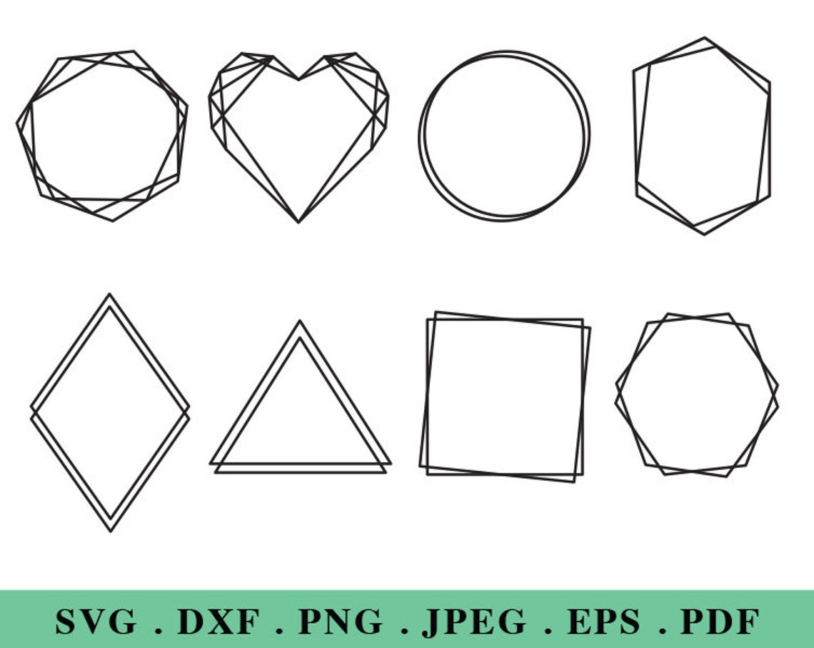Geometric Frames Svg Frame Clipart Png for Cricut Etsy
