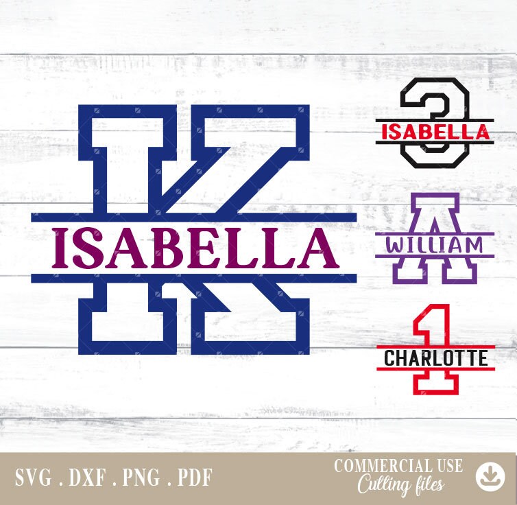 Split Monogram Svg Silhouette - Etsy
