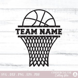 Basketball Hoop Monogram Svg, Basketball Svg, Basketball and Hoop Split Monogram Svg Cut File, Svg Cutting Files for Cricut