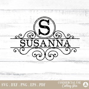 Split Monogram Svg, Monogram svg, split monogram frame, Split Alphabet Lettrs, Party svg, Svg Cutting Files for Cricut