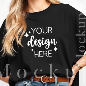 Bella Canvas 3001 Mockup, Bella Canvas 3001 Mockup, Boho Woman Model, Real Model Mock, Trendy Tee Mock - A94