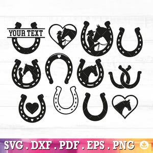 Horse SVG Bundle, Horse Silhouette, Horseshoe SVG, Horse Head svg, Horse Lover svg, Horse vector, Horse Heart, Cut files for Cricut A1167