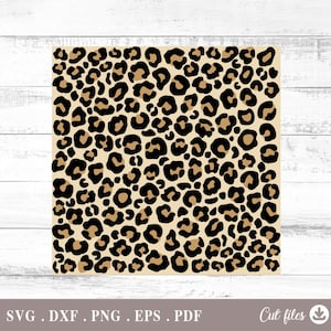 Peut inclure: Un motif numérique représentant un imprimé léopard noir et brun sur fond beige. Ce motif est idéal pour les projets de bricolage, le scrapbooking et bien plus encore.