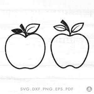 Apfel-Umriss SVG-Schnittdatei, Apfel-Clipart, Obst-Clipart PNG, Obst-Svg, Lebensmittel-Silhouette DXF, Sublimationsdruck pdf - A982