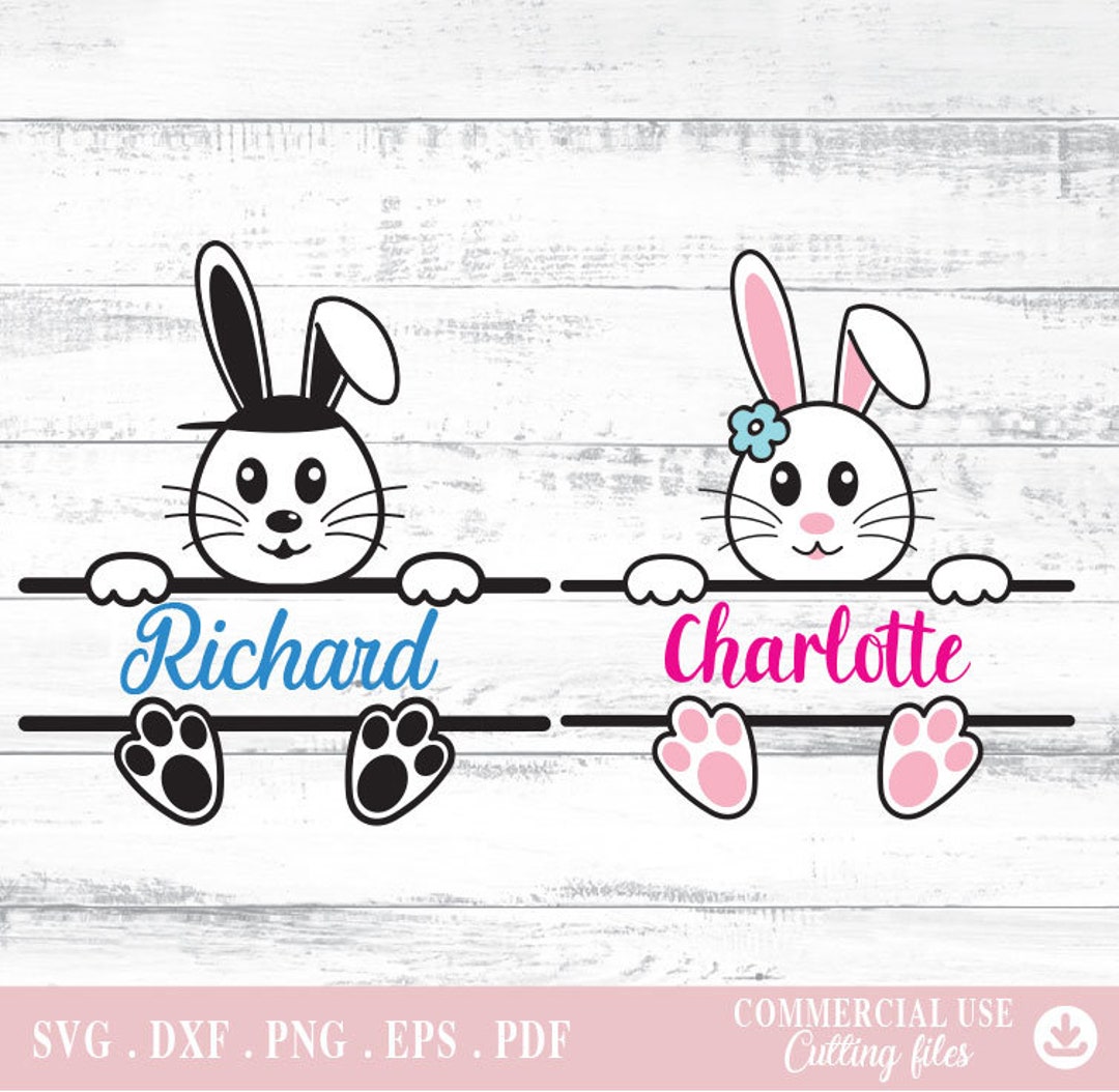 Bunny Name Frame Svg, Easter Svg, Bunny Svg, Svg for Shirts, Svg Bundle