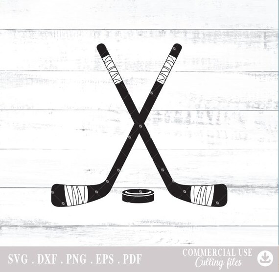 Hockey SVG, Crossed Hockey Sticks and Hockey Puck Clip art, Digital  Download Svg/Png/Dxf/Eps files, for Cricut, Silhouette Cut Files.
