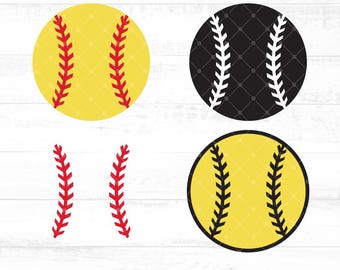 Bundel SVG-snijbestanden voor honkbal | SVG-bestand met honkbalnaadcirkel | Cricut-bestand voor sportbal | SVG-bestand met honkballogo | Silhouet lasersnijvector AB942