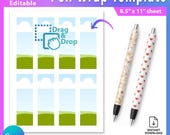 Pen Wrap Sublimation Template, Pen Wrapper Template, Pen svg, Canva Editable, Epoxy Pen Wrap Template - AB900
