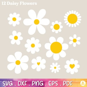 Daisy Svg Bundle, Daisy Flower Svg, Flower Png, Daisy Clipart, Wildflower Svg, Daisy Svg Cricut, Boho Daisy Svg, Mothers Day - A825