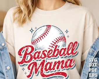Vintage Baseball Mama SVG, Retro Sportmoeder T-shirt Ontwerp, Verweerde Baseball Mama Snijbestand, Softball Mama Cricut SVG, Sublimatie PNG - AB934