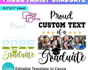 Família orgulhosa, formatura de 2025, modelo de formatura de 2025 no Canva, design personalizado de 2025, formatura editável, mãe orgulhosa, formatura em PNG - AB776