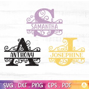 Split Monogram Svg, Split Letter Svg. Alphabet Svg Files for Cricut, Split Monogram Frame Alphabet, Regal Initial Svg, Font Svg - A879