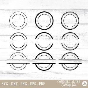 Double Circle Frame Svg, Double circle svg, Double circle Monogram svg, voor Cricut Silhouette