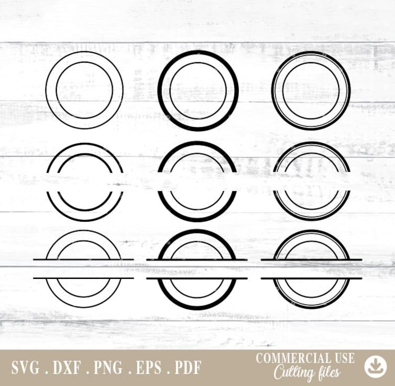 Double Circle Frame Svg, Double Circle Svg, Double Circle Monogram Svg ...