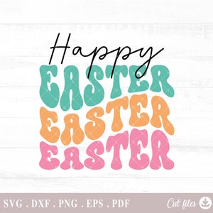Happy Easter Svg, Instant Digital Download, Easter Cut File, Bunny Ears, Easter Bunny, Happy Easter Sign, Commercial Use - A790