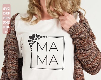Mama Square Svg, Mama Svg, Mama Frame Svg, Mom Life Svg, Mother's Day Svg,Instant Download,svg cut Files for Cricut - AB342