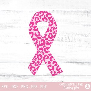 Leopard Ribbon Svg, Breast Cancer Leopard Svg, Breast Cancer Awareness Ribbon Svg, Ribbon Cancer Svg, digital file, Cutting Files for Cricut