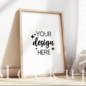 Vertical Wood Frame Mockup, Modern Mockup, frame mockup A4, vertical frame mockup, digital frame for print, digital frame mockup - A945