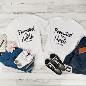 Auntie Uncle Est 2023 Svg, Promoted To Auntie, Promoted To Uncle, Baby Announcement Svg, Cut File for Cricut and Silhouette,Instant Download