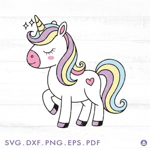 Baby Unicorn Layered SVG, Cut file for Cricut Silhouette, Unicorn Clipart,Cutting File Unicorn, Party Birthday Unicorn, Cute Magical - A1063